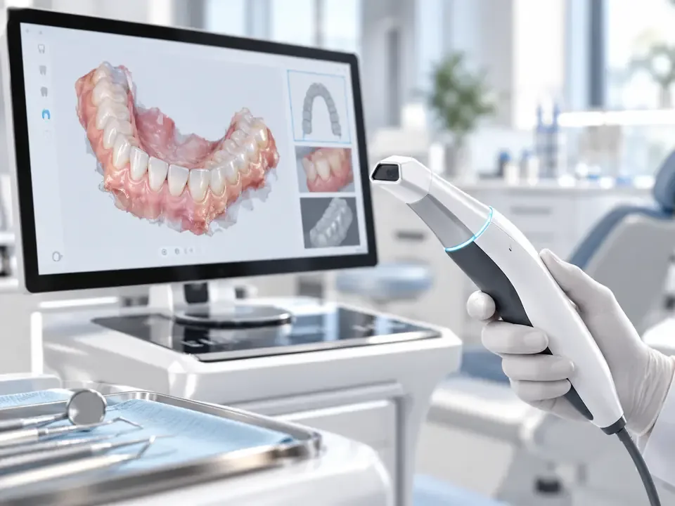 Ilustrasi produk 3D Impression / Intraoral Scanner untuk review MWhite